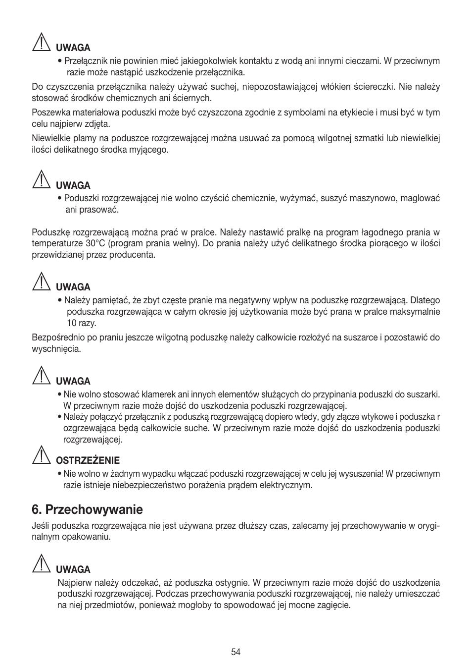 Przechowywanie | Beurer HK 58 Cosy User Manual | Page 54 / 56