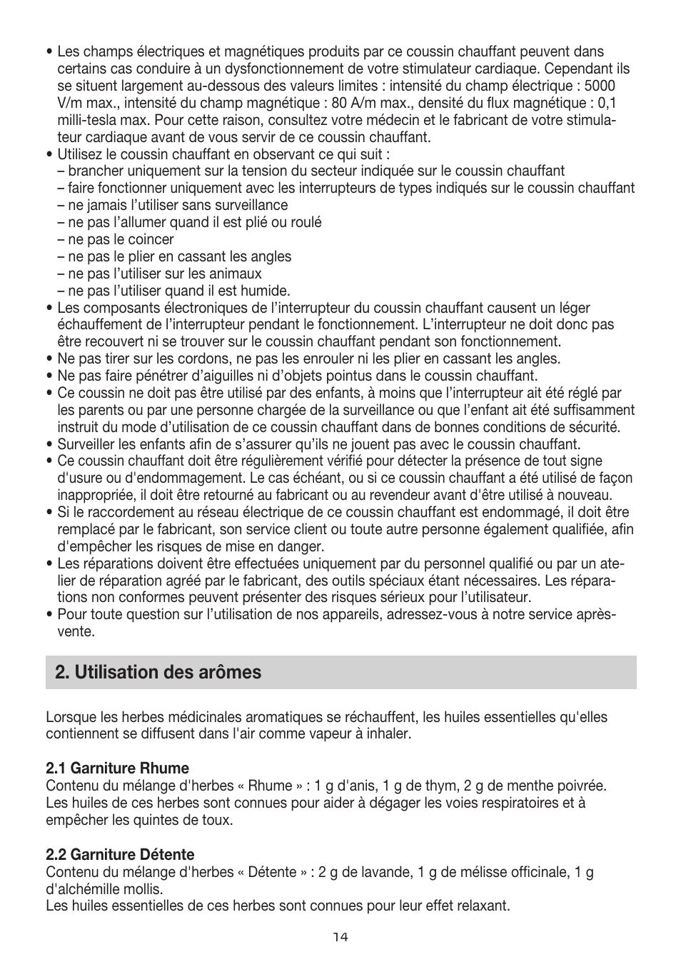 Utilisation des arômes | Beurer HK 65 Aroma User Manual | Page 14 / 28