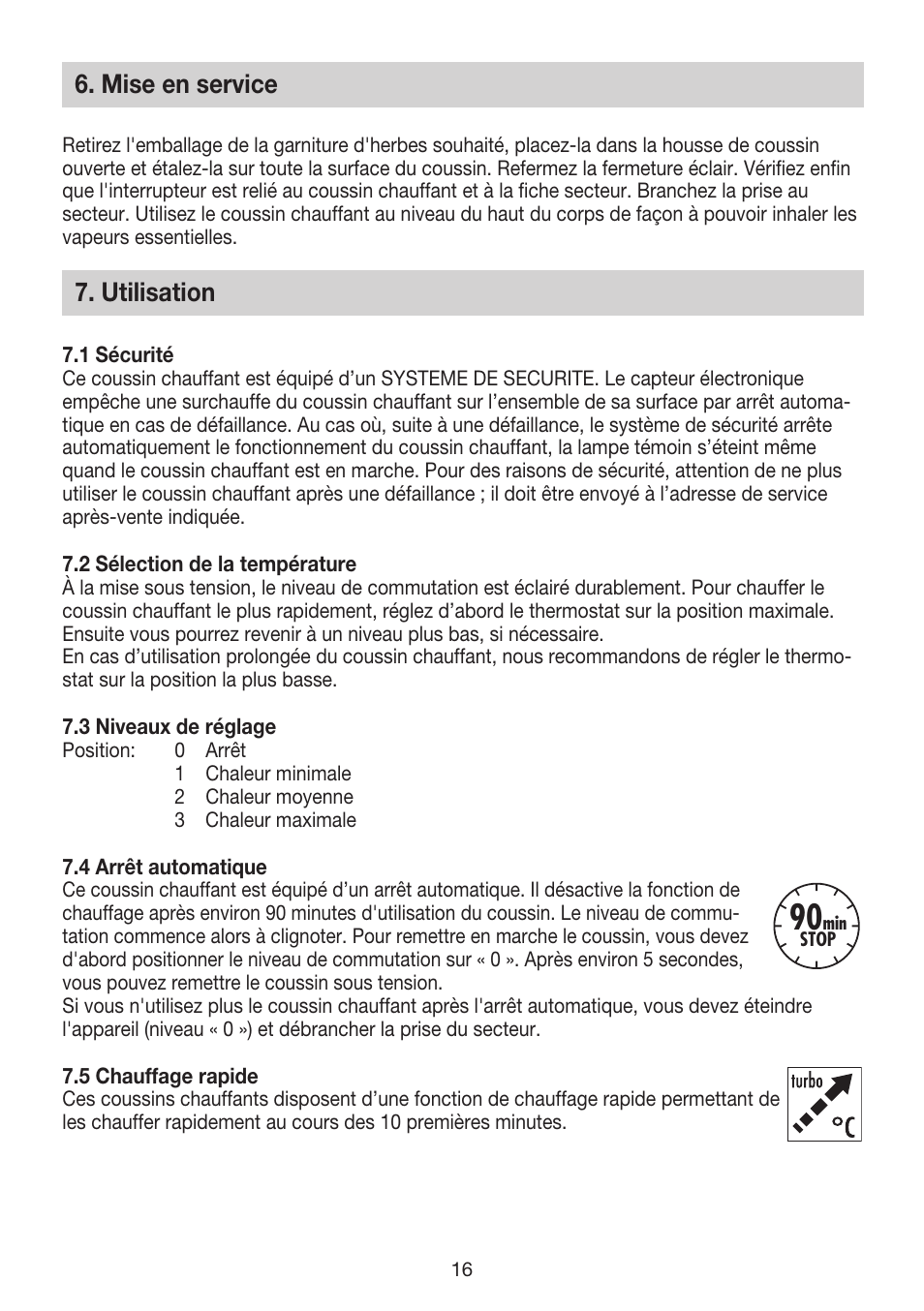 Mise en service, Utilisation | Beurer HK 65 Aroma User Manual | Page 16 / 28