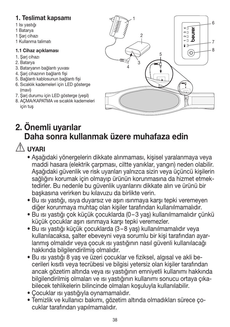 Teslimat kapsamı | Beurer HK 72 User Manual | Page 38 / 60