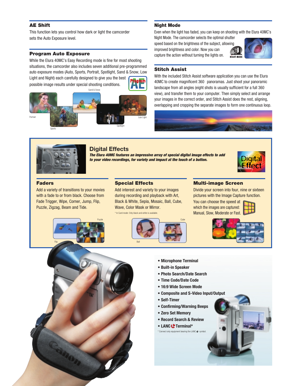 Digital effects | Canon 40MC User Manual | Page 4 / 6