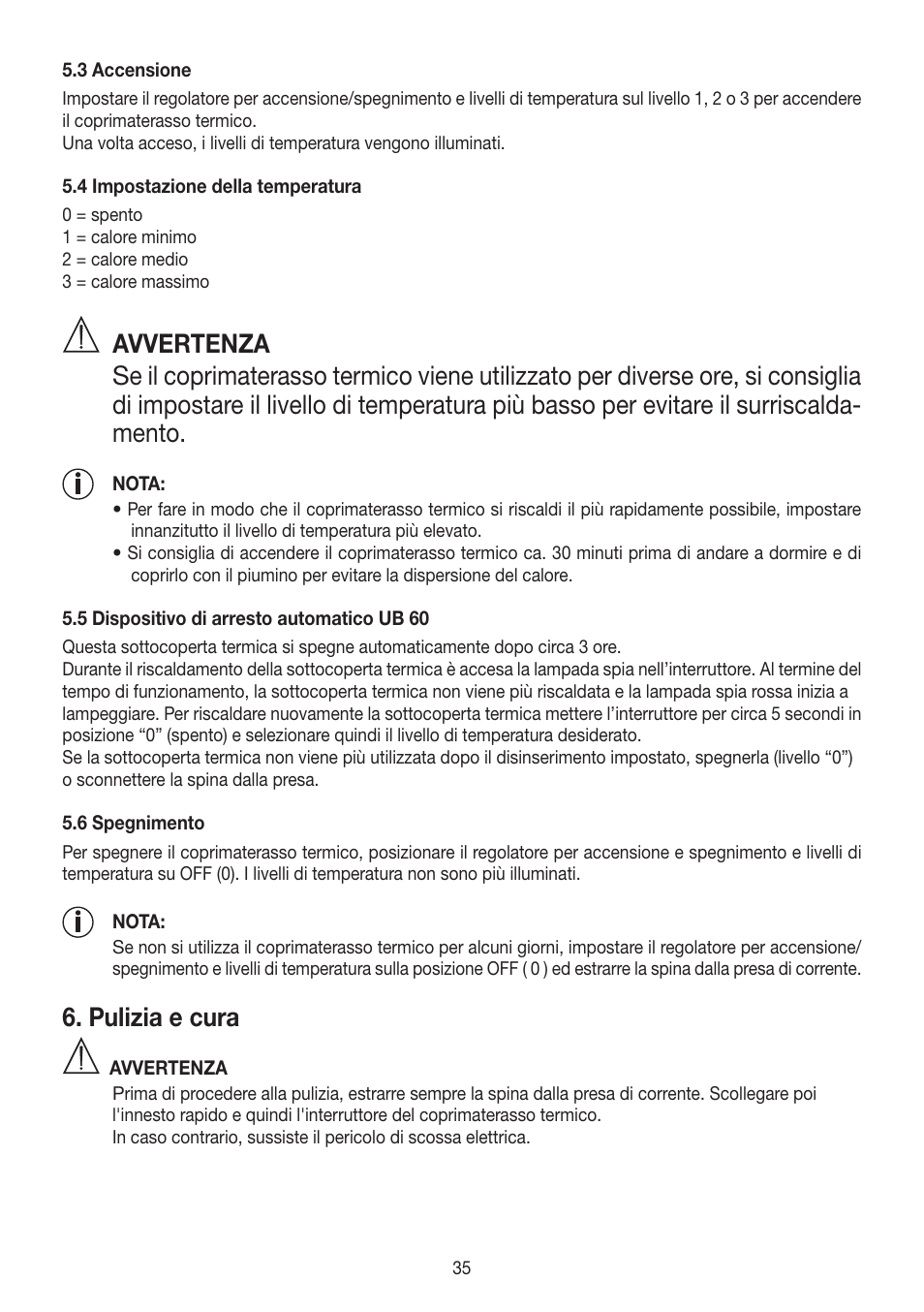 Pulizia e cura | Beurer UB 30 User Manual | Page 35 / 60