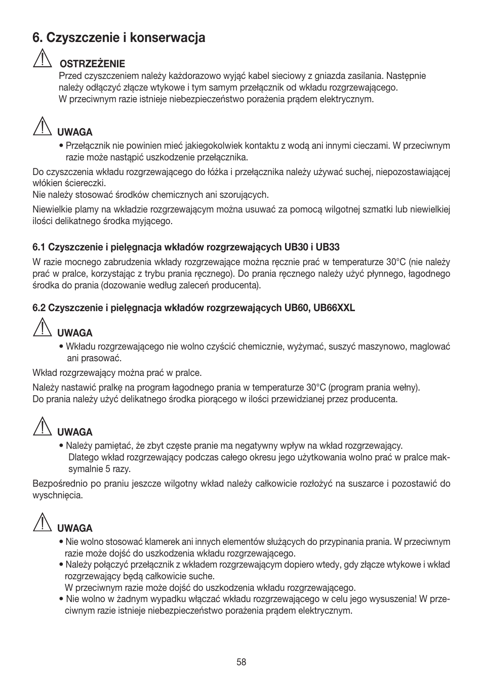 Czyszczenie i konserwacja | Beurer UB 30 User Manual | Page 58 / 60