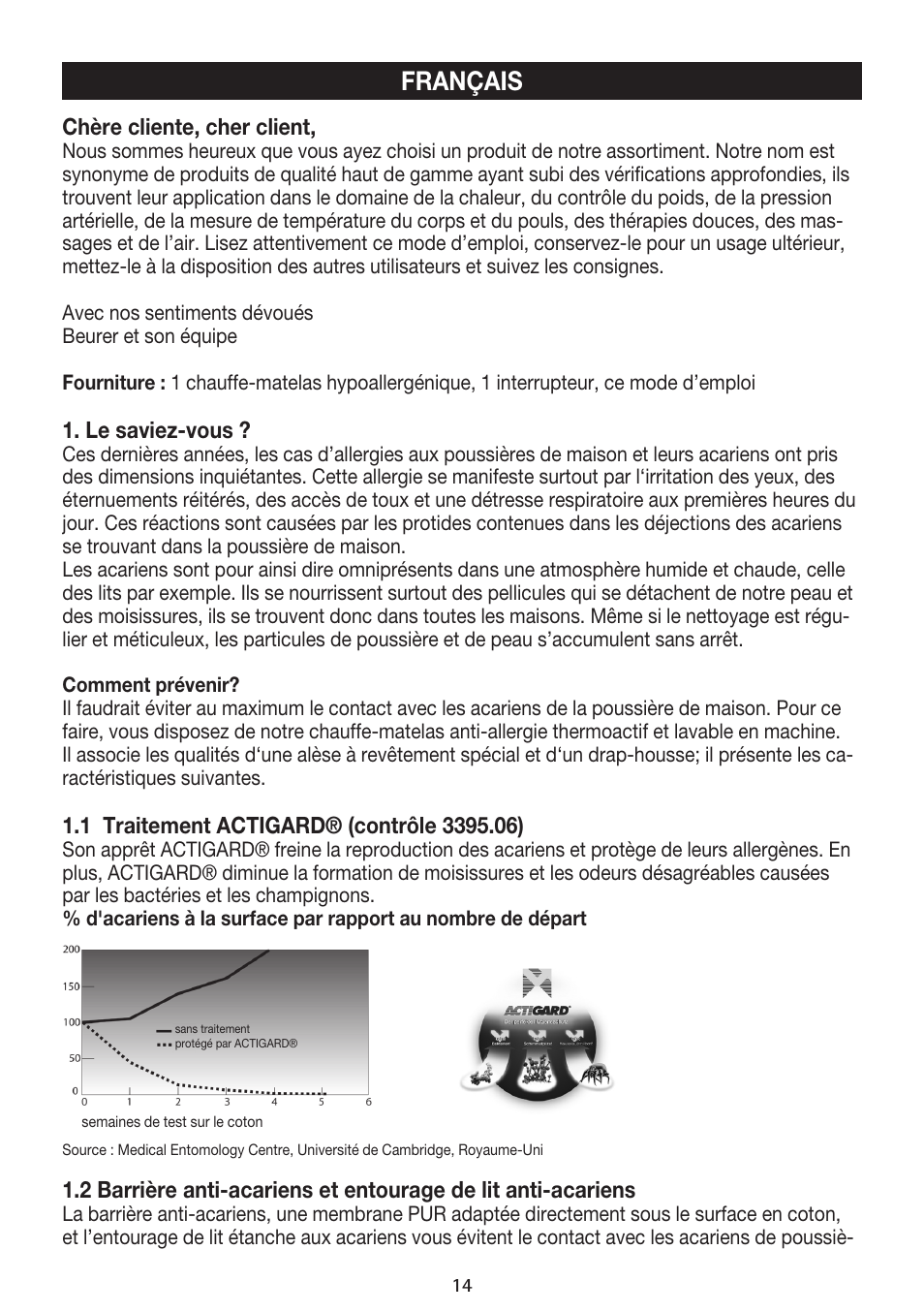 Français | Beurer UB 85 User Manual | Page 14 / 44