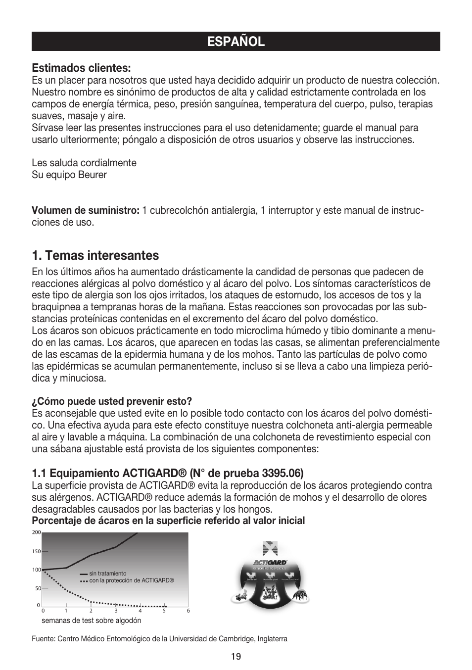 Español, Temas interesantes | Beurer UB 85 User Manual | Page 19 / 44