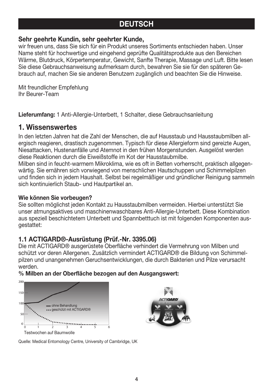Wissenswertes, Deutsch | Beurer UB 85 User Manual | Page 4 / 44
