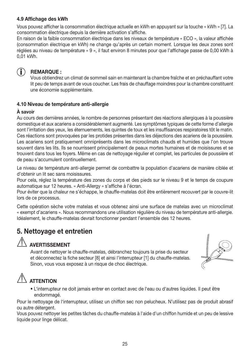 Nettoyage et entretien | Beurer UB 90 User Manual | Page 25 / 72