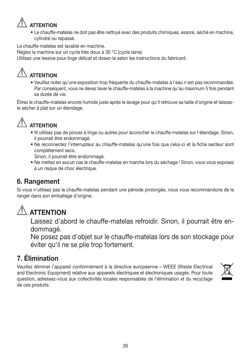 Rangement | Beurer UB 90 User Manual | Page 26 / 72