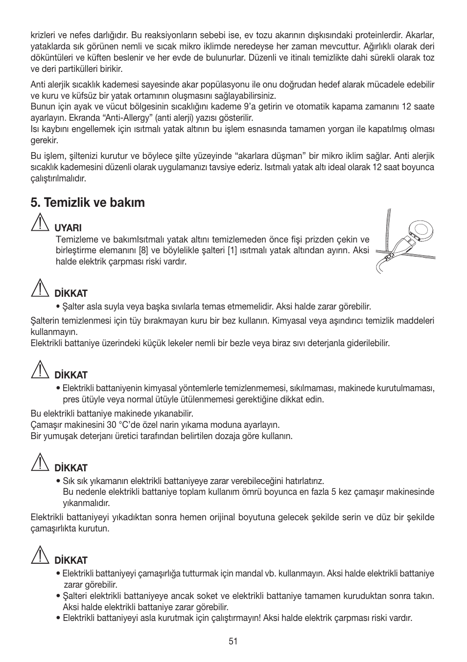 Temizlik ve bakım | Beurer UB 90 User Manual | Page 51 / 72