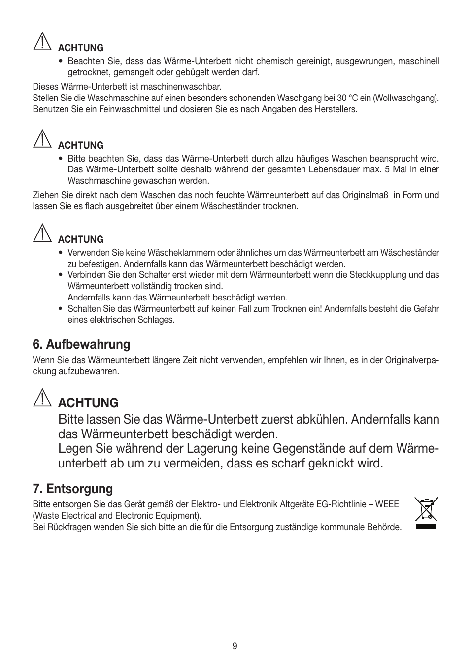 Aufbewahrung | Beurer UB 90 User Manual | Page 9 / 72