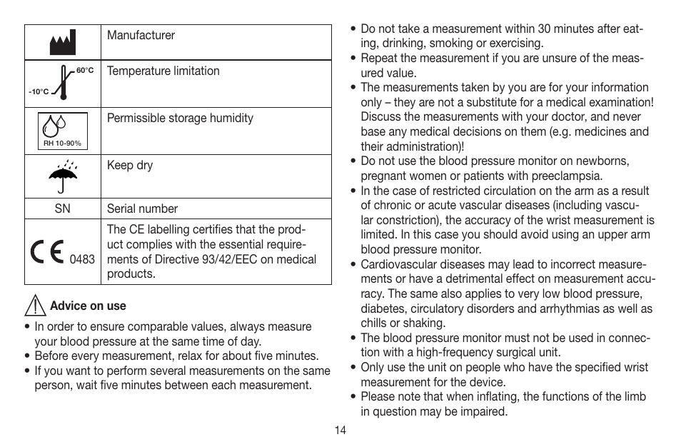 Beurer BC 16 User Manual | Page 14 / 88