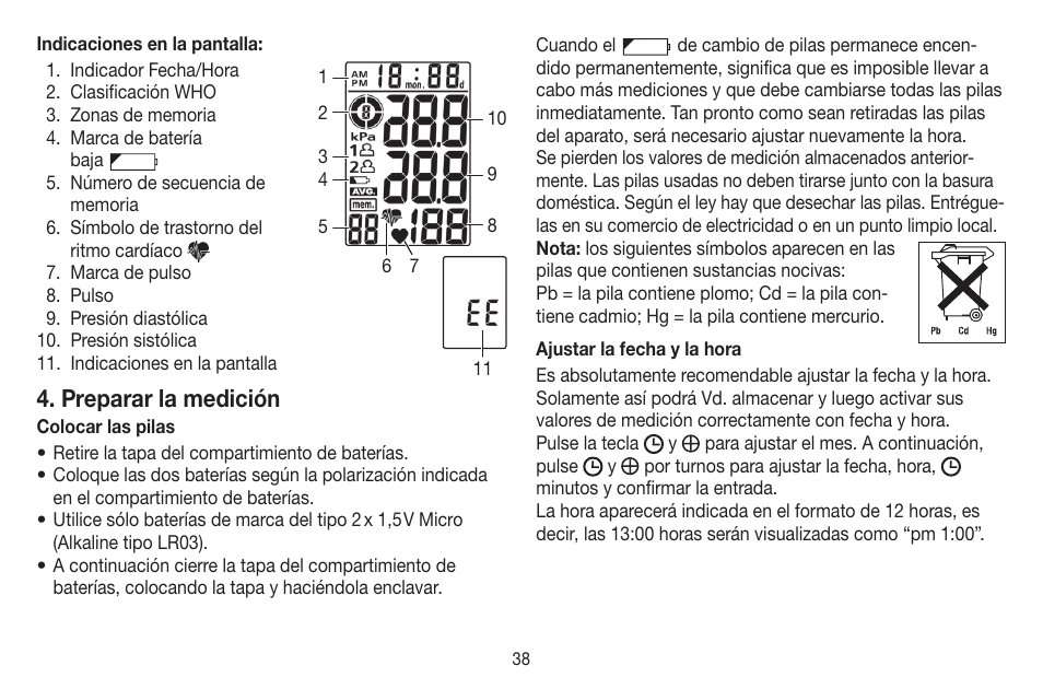 Preparar la medición | Beurer BC 16 User Manual | Page 38 / 88