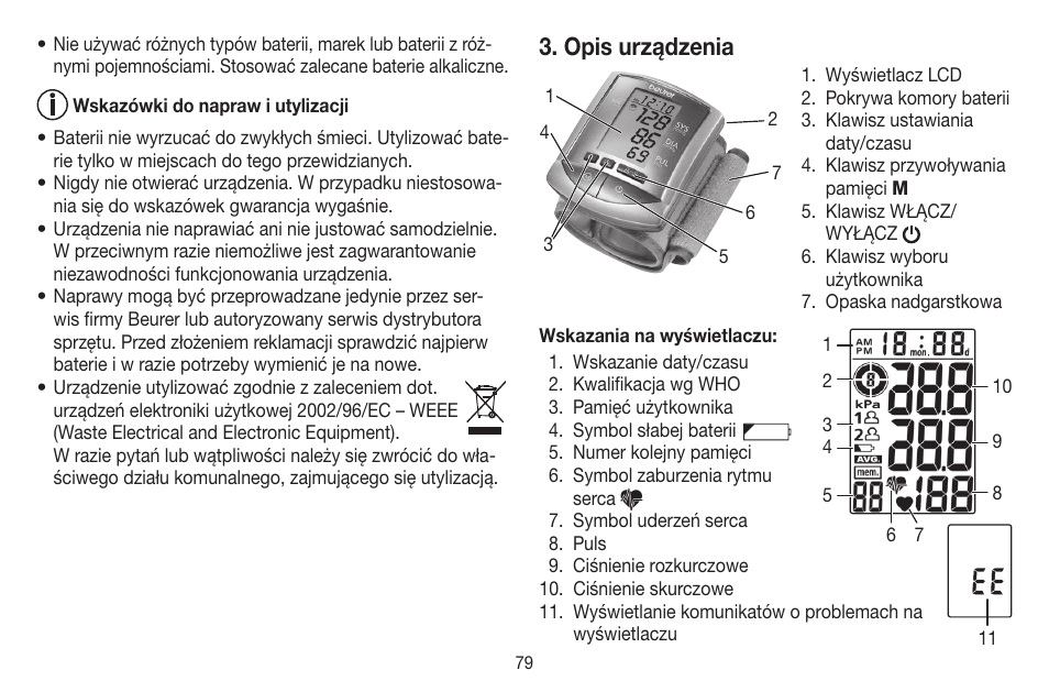 Opis urządzenia | Beurer BC 16 User Manual | Page 79 / 88