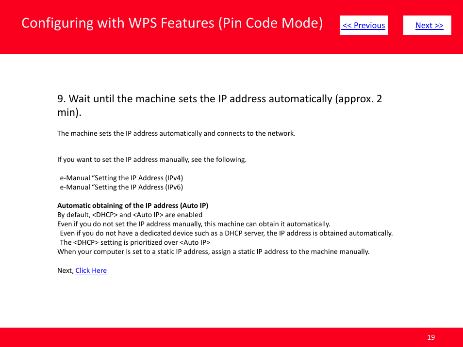 Slide number 19, Configuring with wps features (pin code mode) | Canon MF8380CDW User Manual | Page 19 / 46