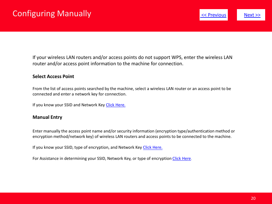 Slide number 20, Click here, Configuring manually | Canon MF8380CDW User Manual | Page 20 / 46