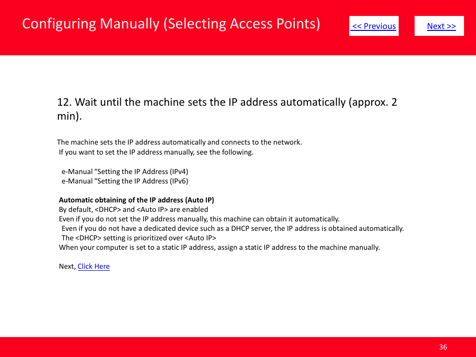 Slide number 36, Configuring manually (selecting access points) | Canon MF8380CDW User Manual | Page 36 / 46