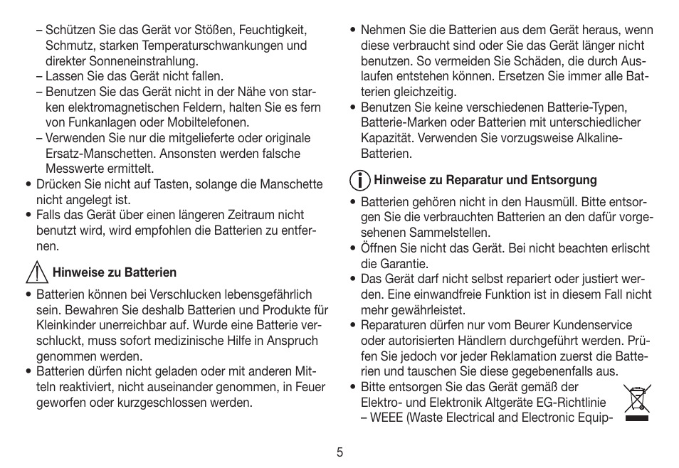 Beurer BC 19 User Manual | Page 5 / 68