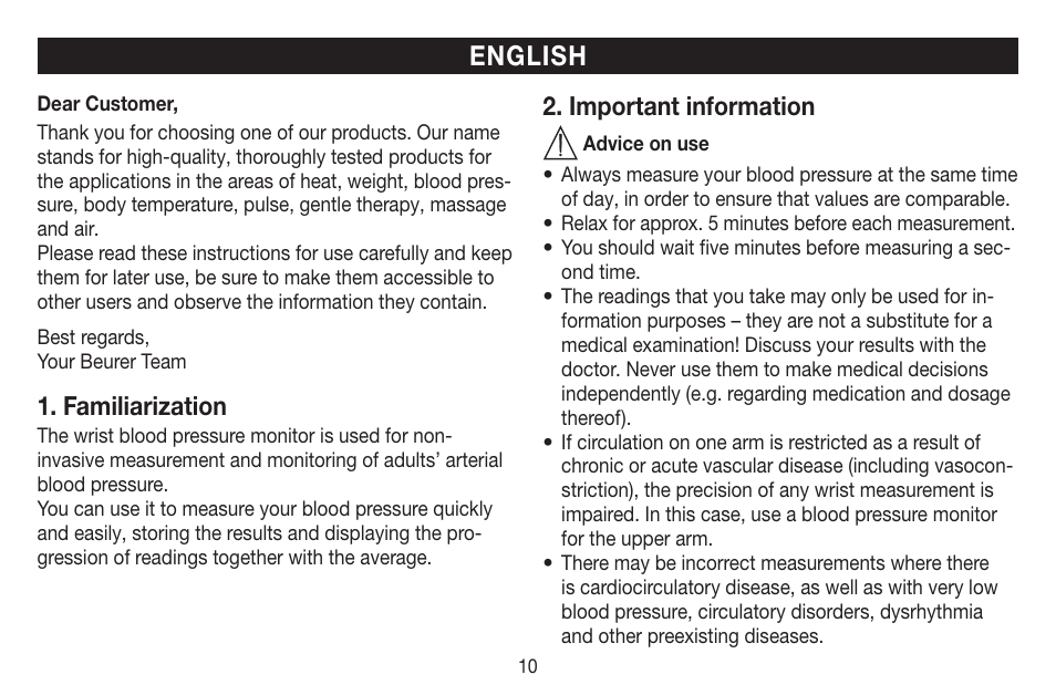 Beurer BC 20 User Manual | Page 10 / 68