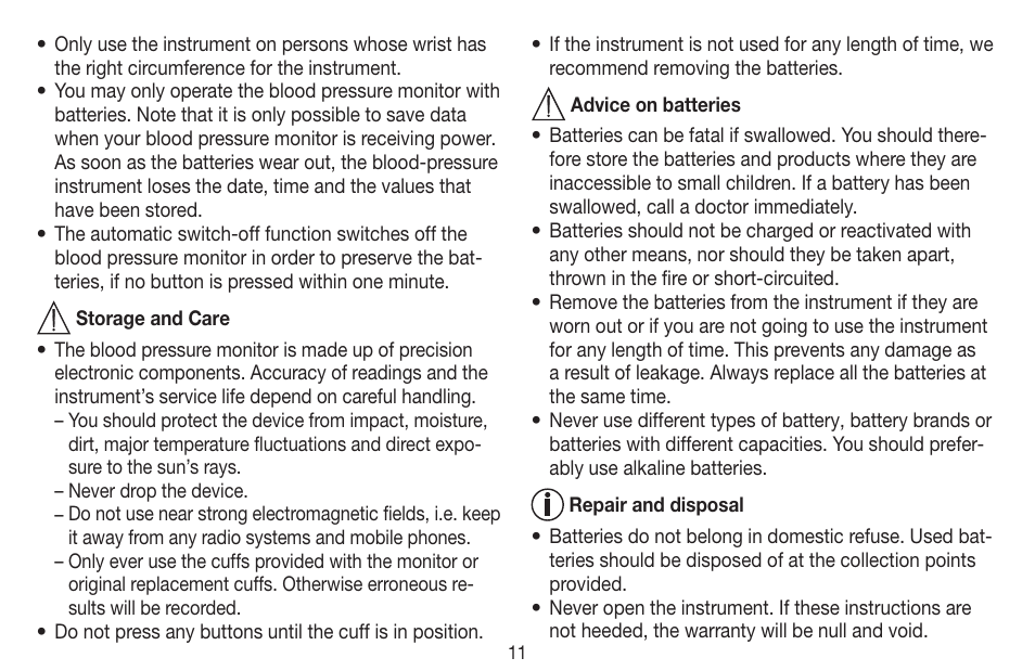 Beurer BC 20 User Manual | Page 11 / 68