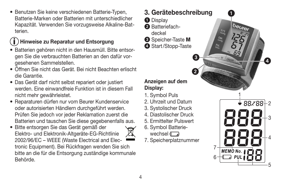 Beurer BC 20 User Manual | Page 4 / 68