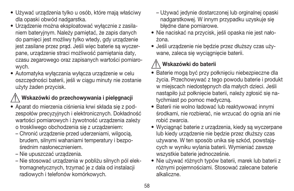 Beurer BC 20 User Manual | Page 58 / 68