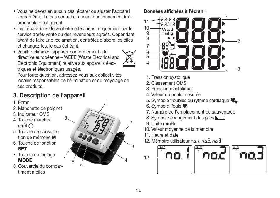 Description de l’appareil | Beurer BC 30 User Manual | Page 24 / 80