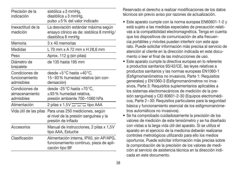 Beurer BC 30 User Manual | Page 38 / 80