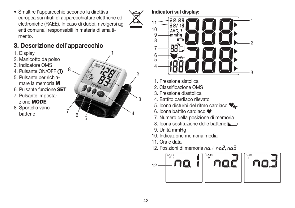 Descrizione dell’apparecchio | Beurer BC 30 User Manual | Page 42 / 80