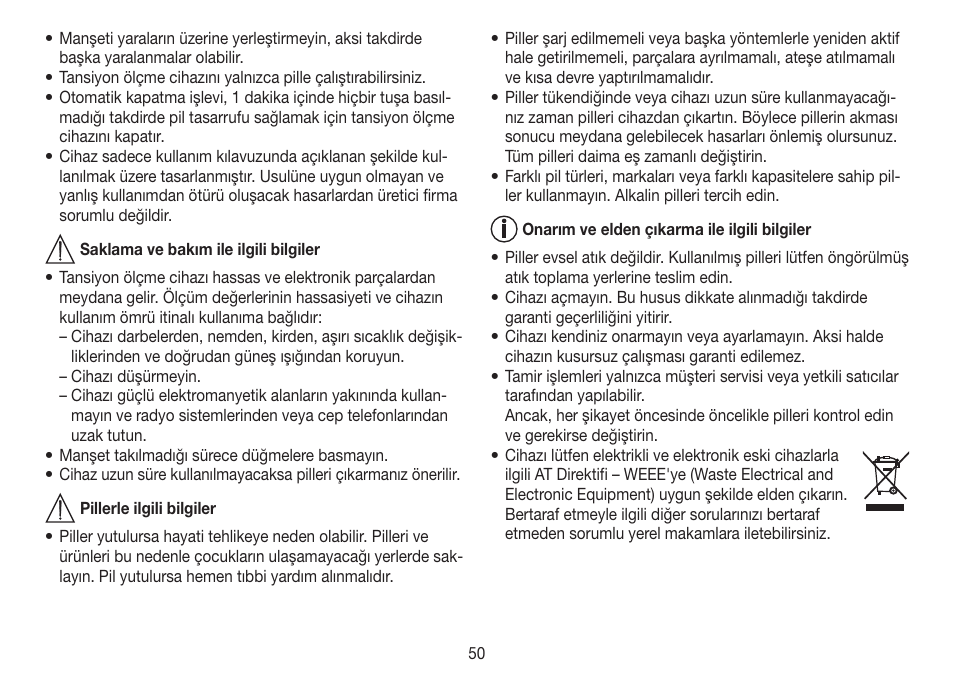 Beurer BC 30 User Manual | Page 50 / 80