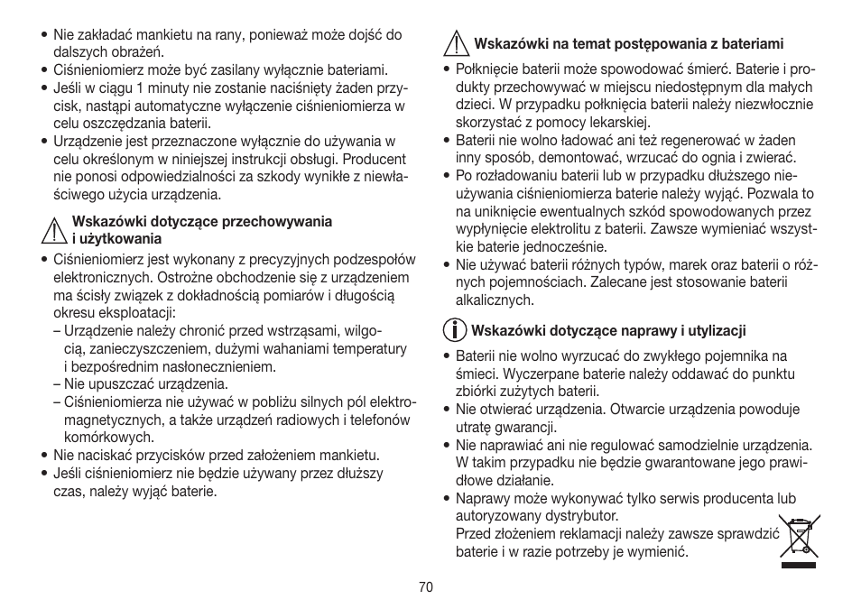 Beurer BC 30 User Manual | Page 70 / 80