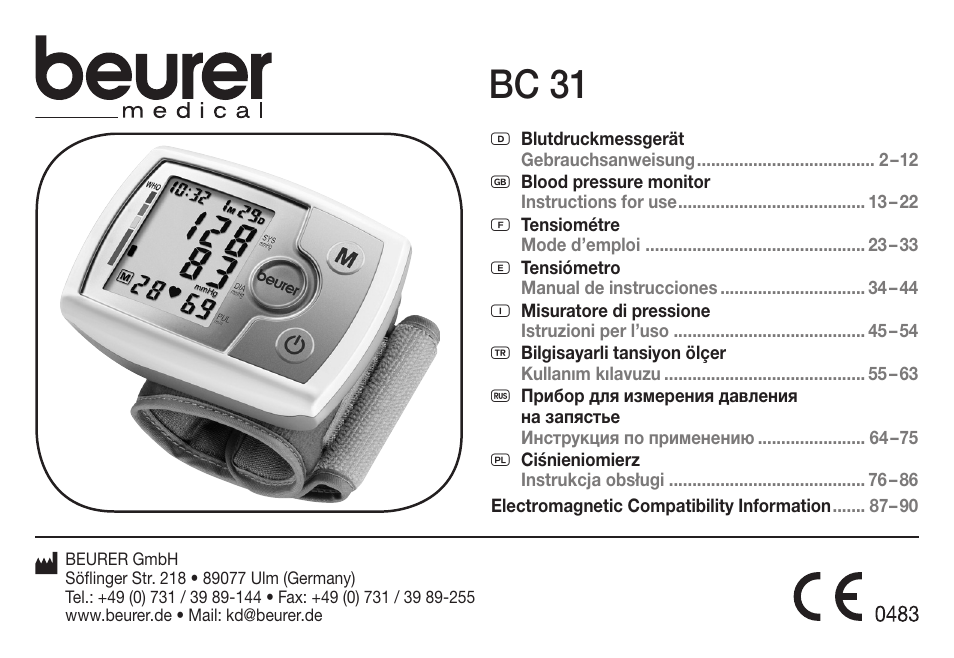 Beurer BC 31 User Manual | 92 pages