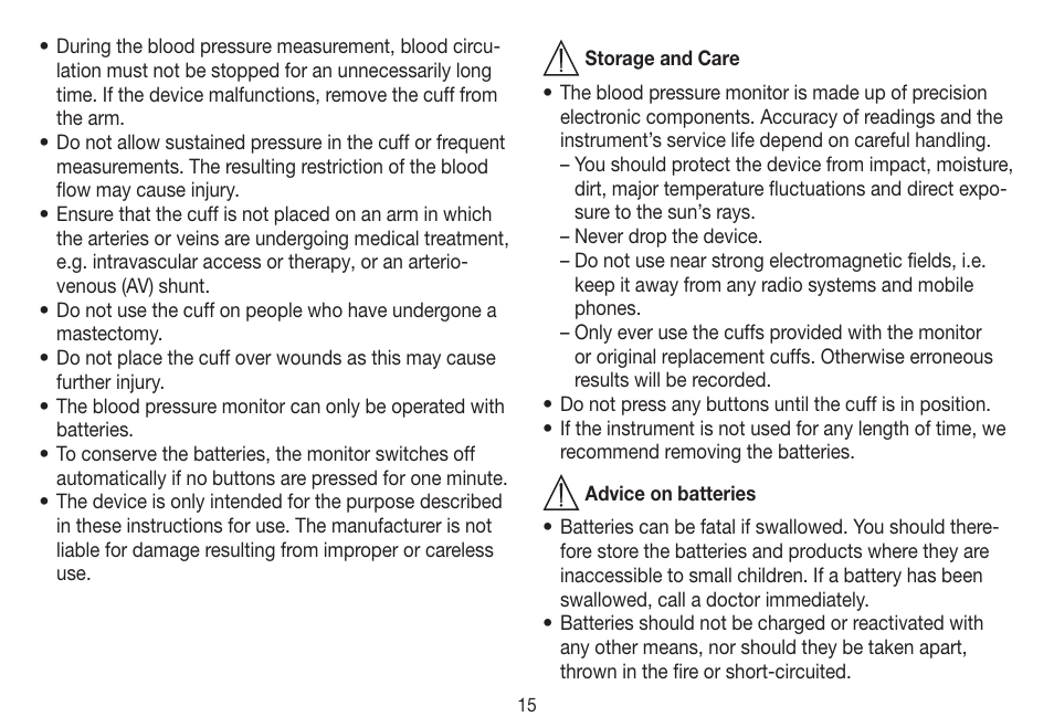Beurer BC 31 User Manual | Page 15 / 92