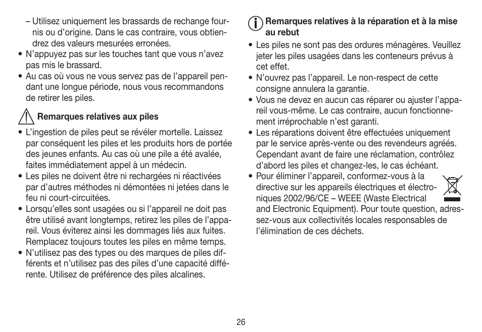 Beurer BC 31 User Manual | Page 26 / 92