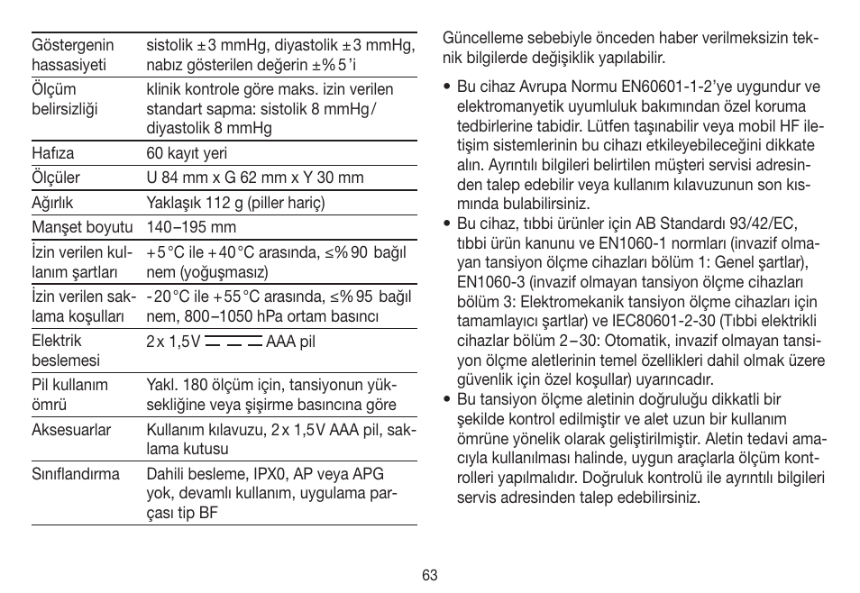 Beurer BC 31 User Manual | Page 63 / 92