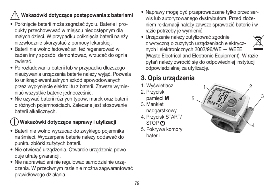 Opis urządzenia | Beurer BC 31 User Manual | Page 79 / 92