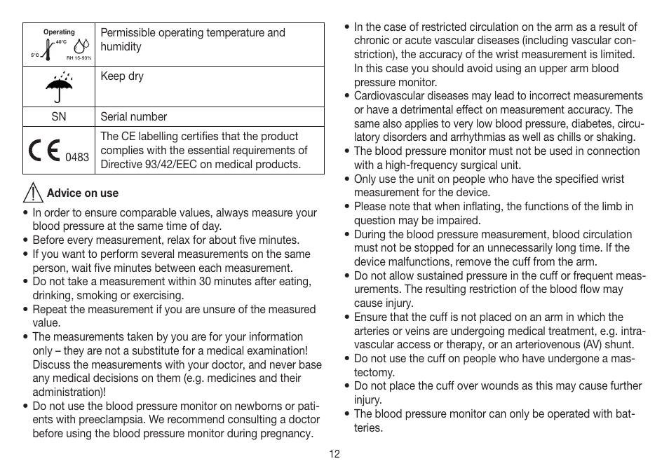 Beurer BC 32 User Manual | Page 12 / 76