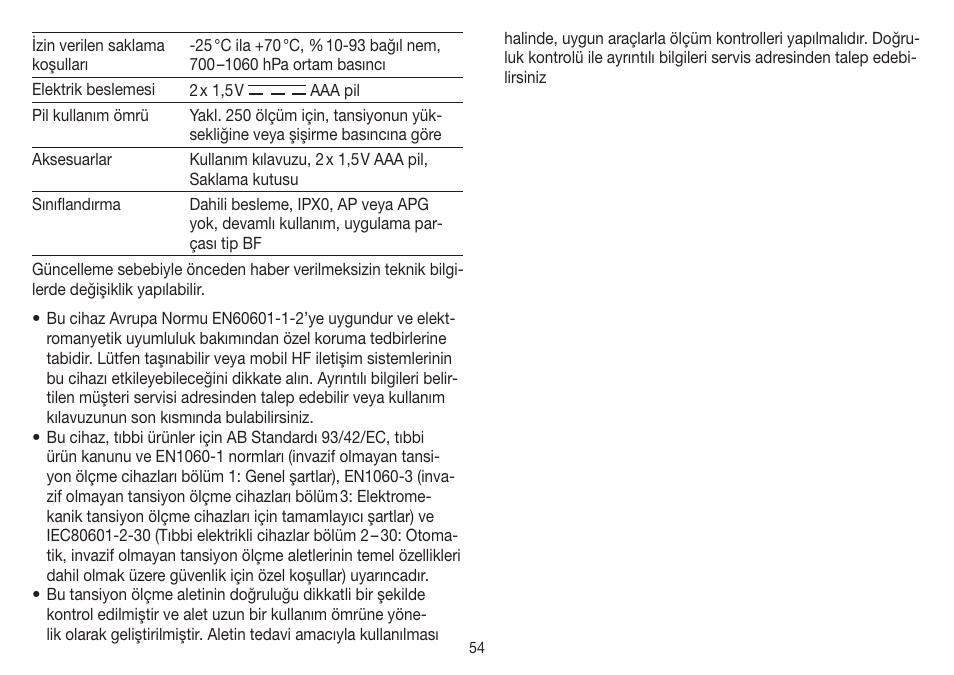 Beurer BC 32 User Manual | Page 54 / 76