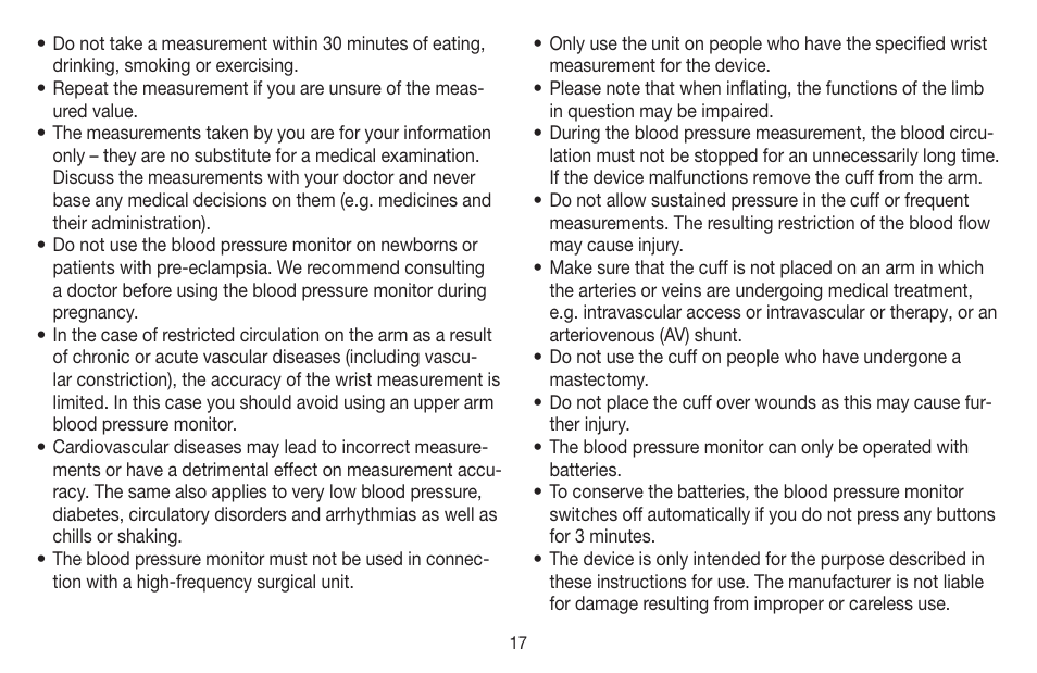 Beurer BC 40 User Manual | Page 17 / 104