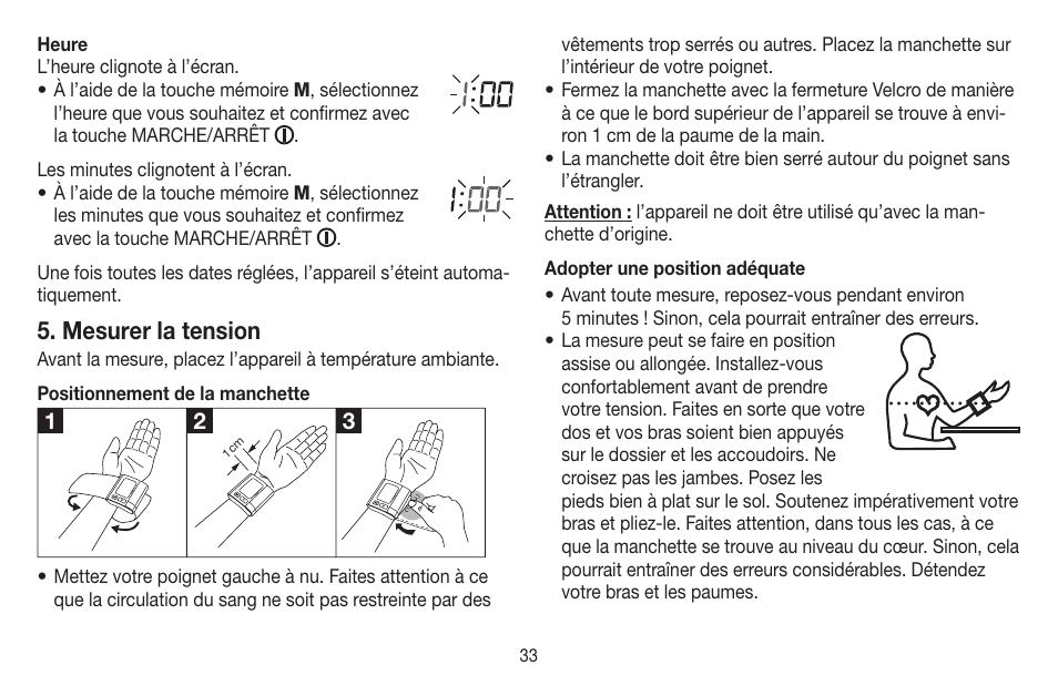 Mesurer la tension | Beurer BC 40 User Manual | Page 33 / 104