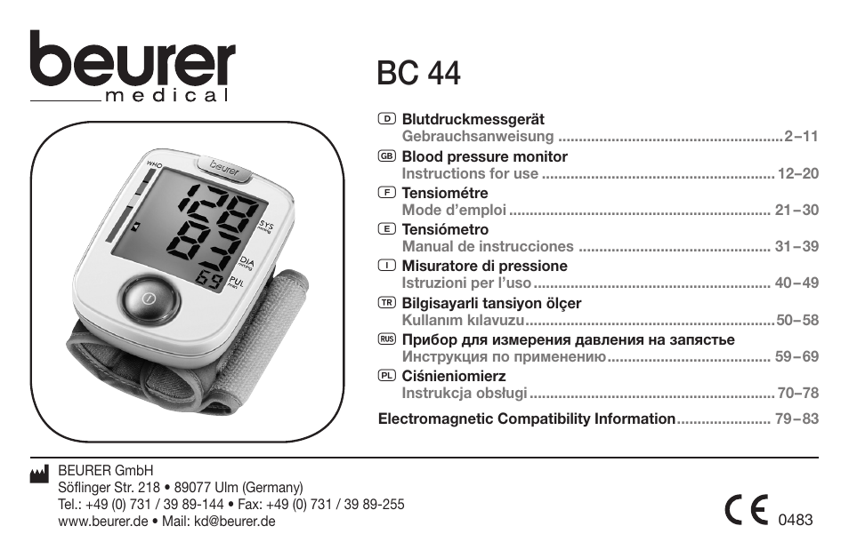 Beurer BC 44 User Manual | 84 pages