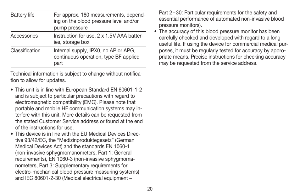 Beurer BC 44 User Manual | Page 20 / 84