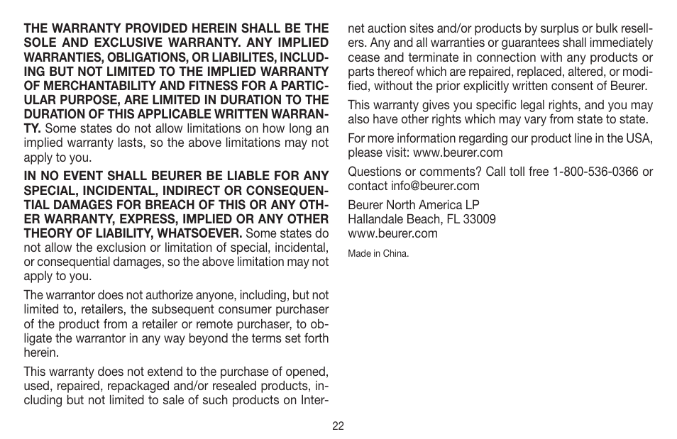 Beurer BC 44 User Manual | Page 22 / 44