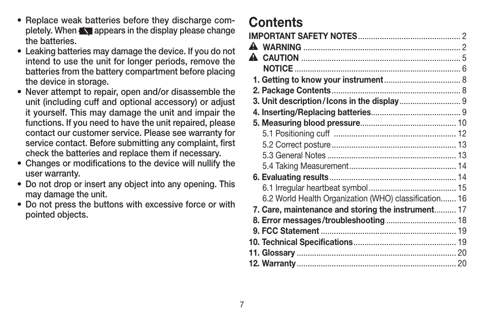 Beurer BC 44 User Manual | Page 7 / 44