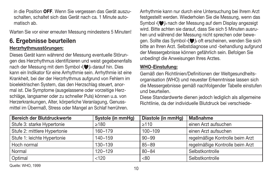 Ergebnisse beurteilen | Beurer BC 58 User Manual | Page 10 / 108