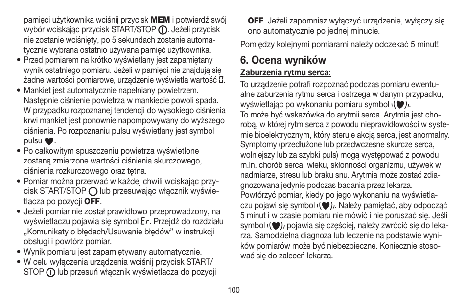 Ocena wyników | Beurer BC 58 User Manual | Page 100 / 108