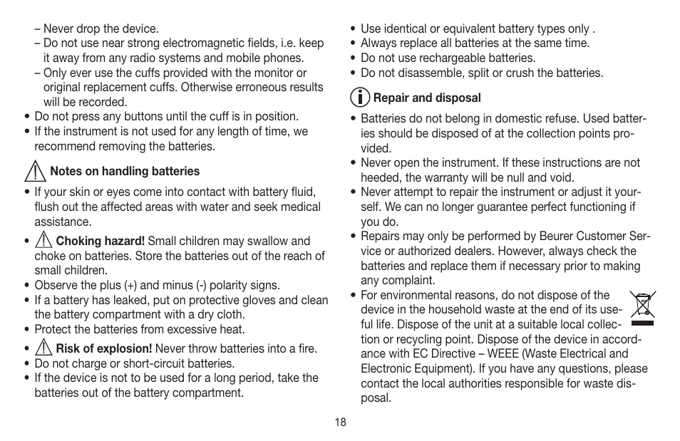 Beurer BC 58 User Manual | Page 18 / 108