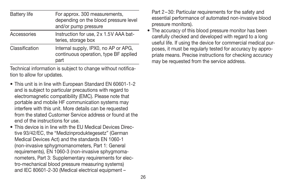 Beurer BC 58 User Manual | Page 26 / 108