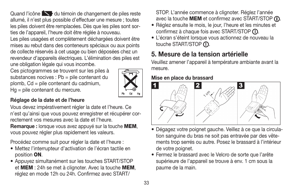 Mesure de la tension artérielle | Beurer BC 58 User Manual | Page 33 / 108