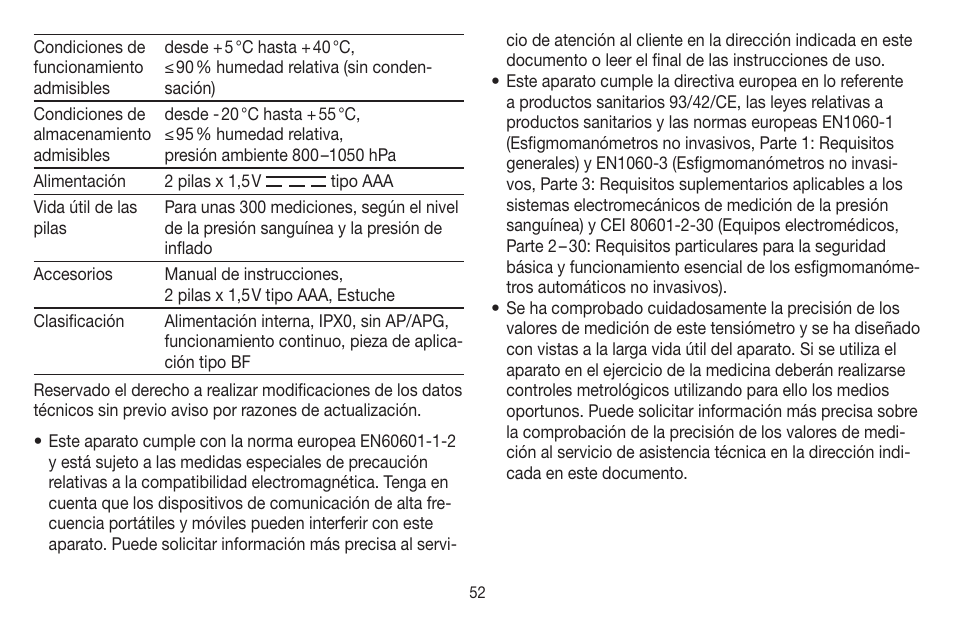 Beurer BC 58 User Manual | Page 52 / 108