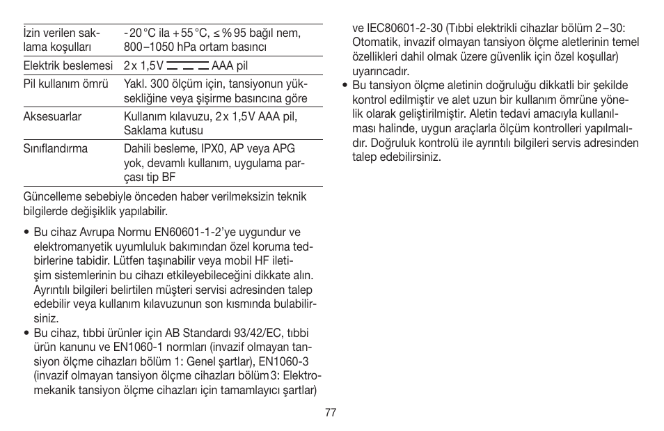 Beurer BC 58 User Manual | Page 77 / 108